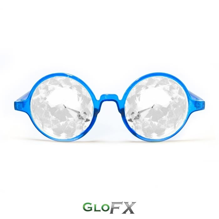 GloFX Kaleidoscope Glasses - Transparent Blue - Clear