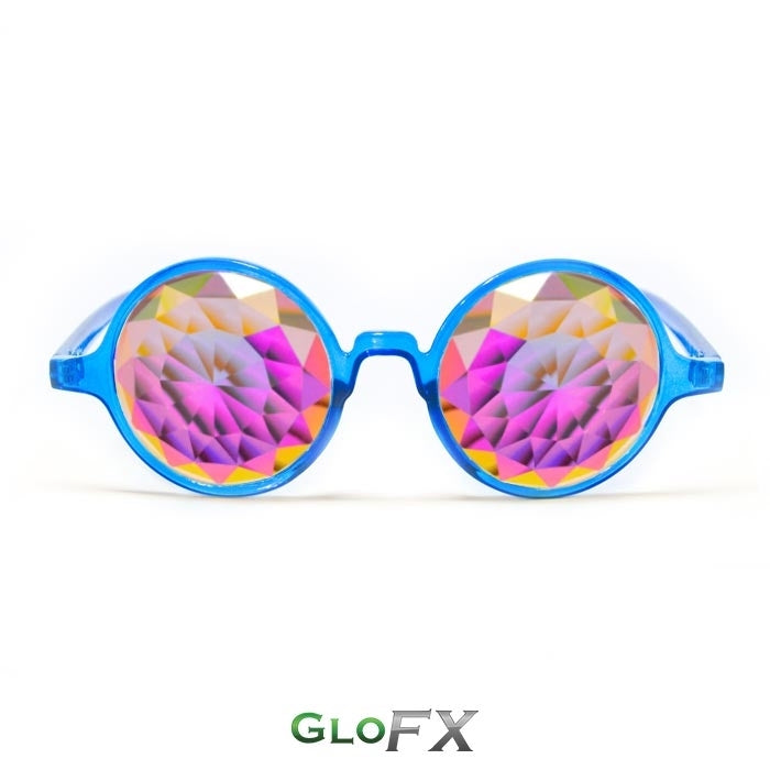 GloFX Kaleidoscope Glasses - Transparent Blue - Rainbow Fractal