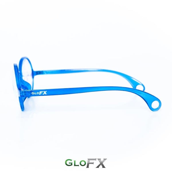 GloFX Kaleidoscope Glasses - Transparent Blue - Rainbow Fractal