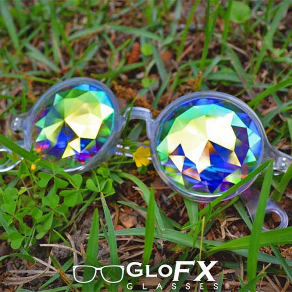 GloFX Kaleidoscope Glasses - Clear - Rainbow Fractal