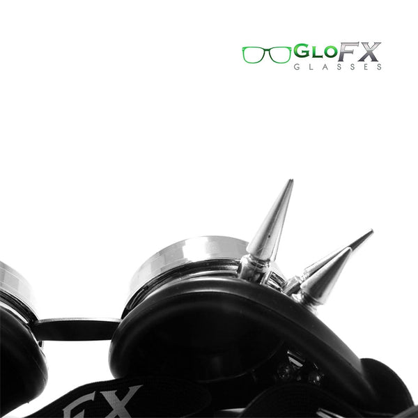 GloFX Kaleidoscope Goggles - Chrome Spike - Rainbow Wormhole