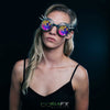 GloFX Kaleidoscope Goggles - Chrome Spike - Rainbow Wormhole