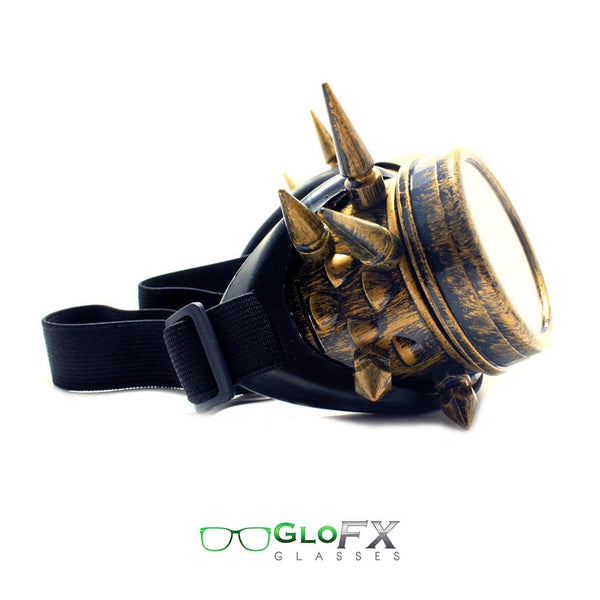 GloFX Kaleidoscope Goggles - Brass Spike - Rainbow Fractal