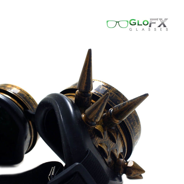 GloFX Kaleidoscope Goggles - Brass Spike - Rainbow Fractal