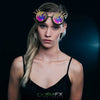 GloFX Kaleidoscope Goggles - Brass Spike - Rainbow Fractal