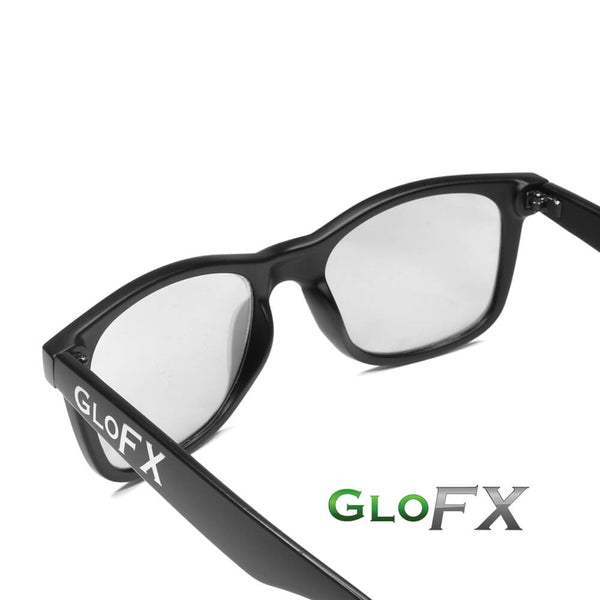 GloFX Ultimate Diffraction Glasses - Matte Black - Emerald Tinted