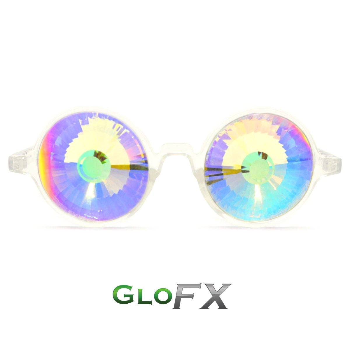GloFX Kaleidoscope Glasses - Clear - Rainbow Wormhole