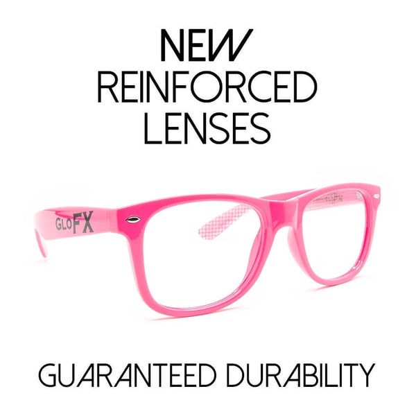 GloFX Heart Effect Diffraction Glasses – Pink