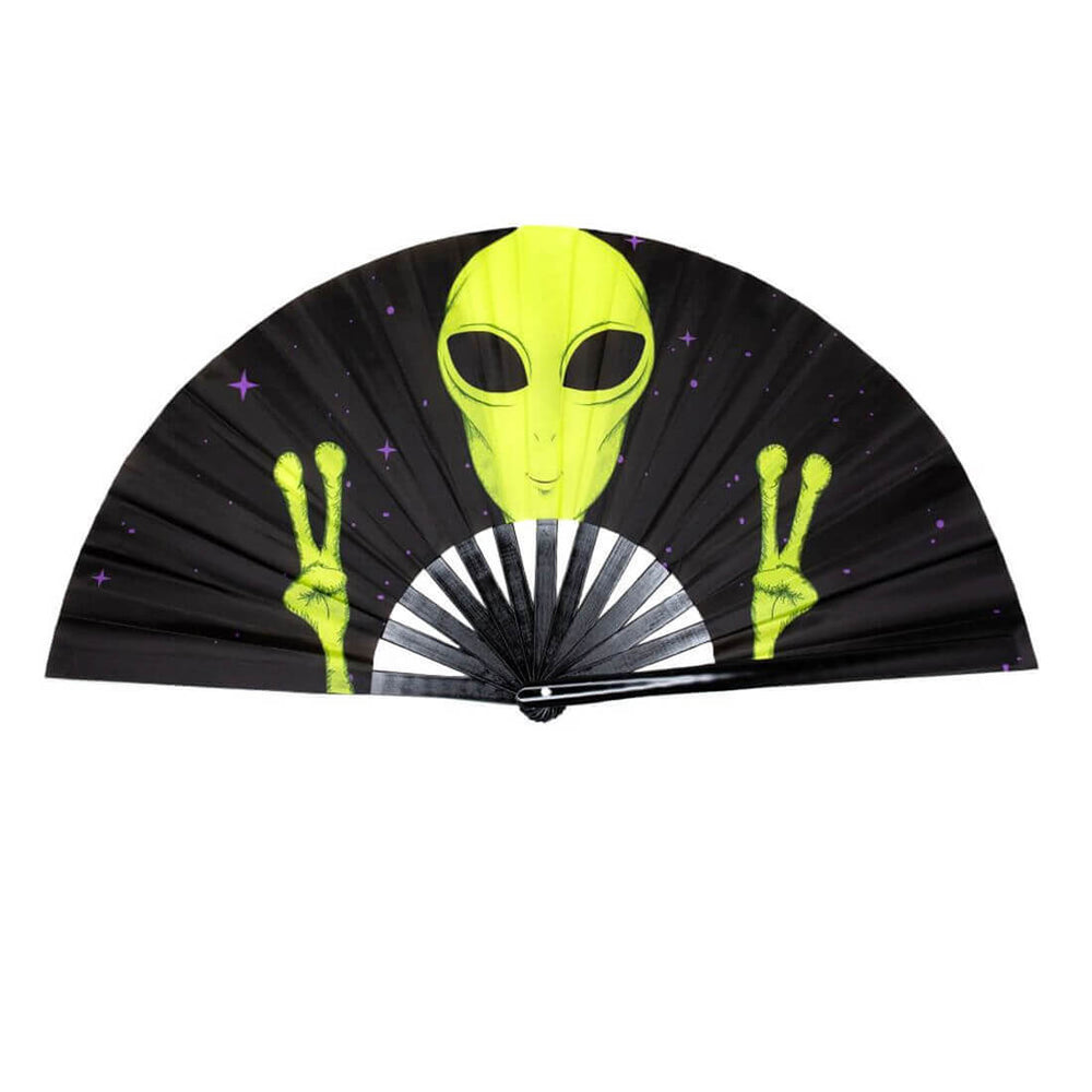 GloFX Festival Folding Fan - Alien