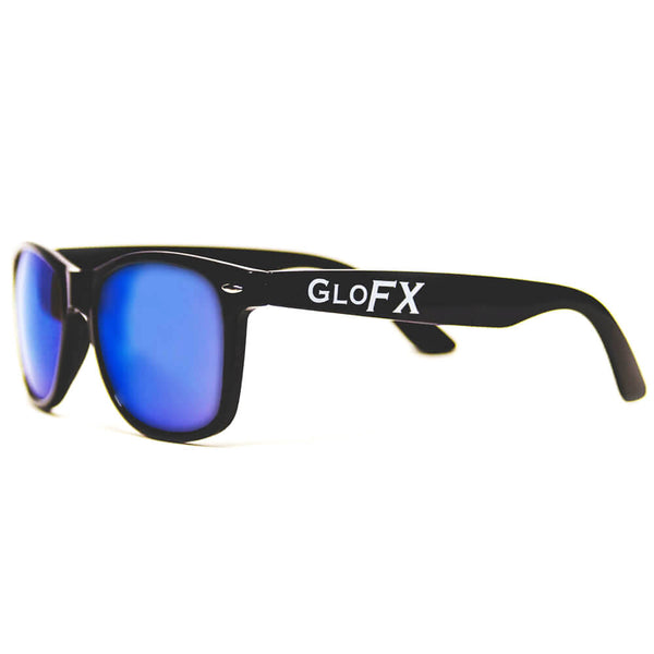 GloFX Diffraction Glasses - Black - Blue Mirror