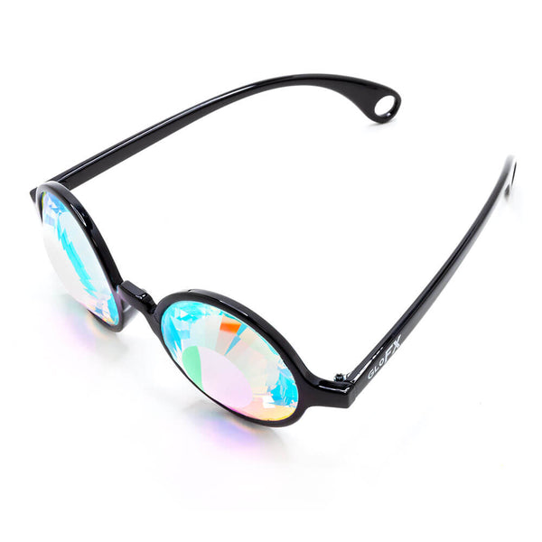 GloFX Kaleidoscope Glasses - Black - Wormhole Flat Back