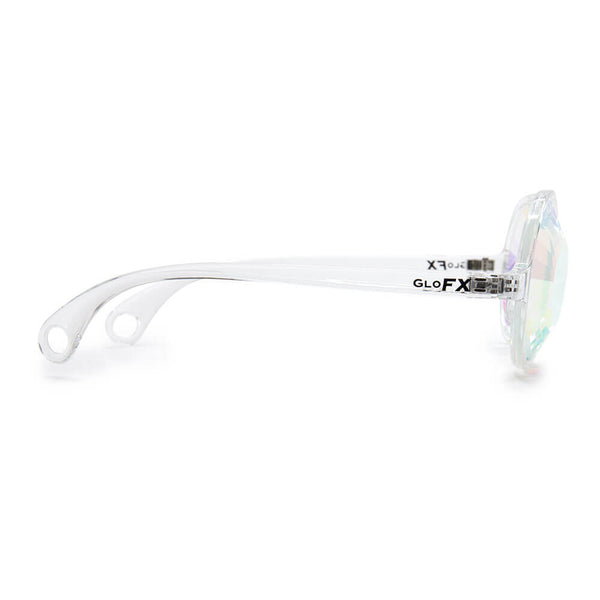 GloFX Kaleidoscope Glasses - Clear - Wormhole Flat Back