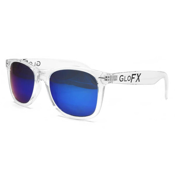 GloFX Diffraction Glasses - Clear - Blue Mirror