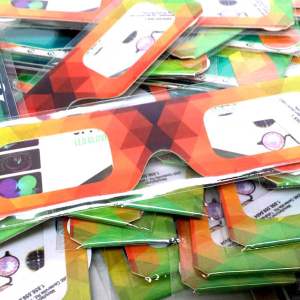 GloFX Paper Diffraction Glasses - Orange Geometric