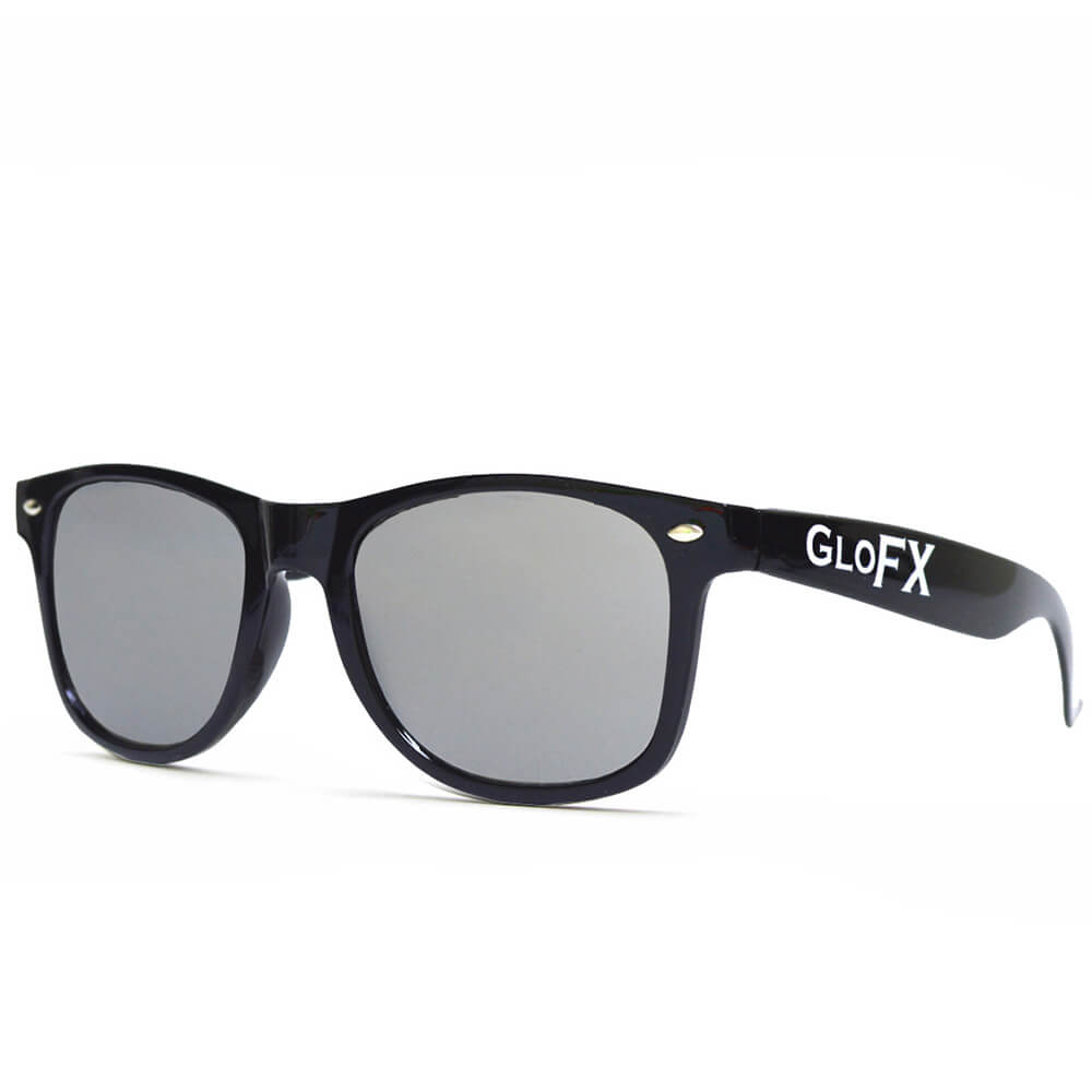 Glofx Diffraction Glasses Black Silver Mirror The Rave Cave