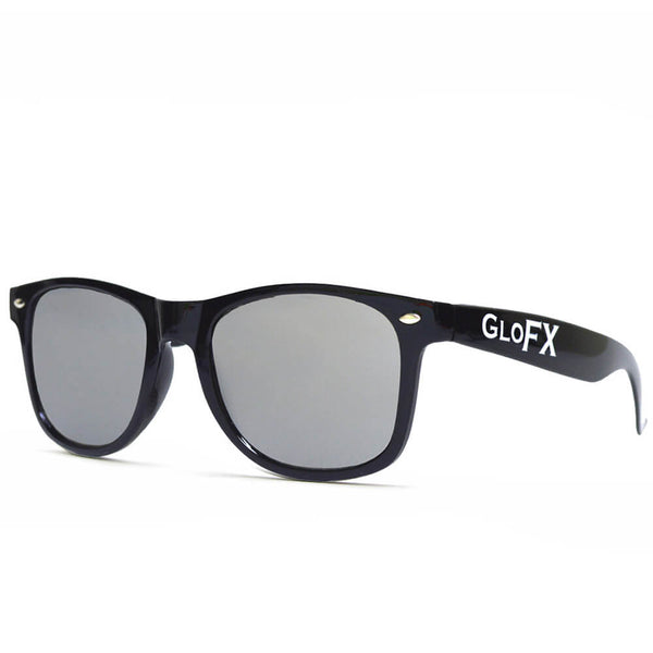 GloFX Diffraction Glasses - Black - Silver Mirror