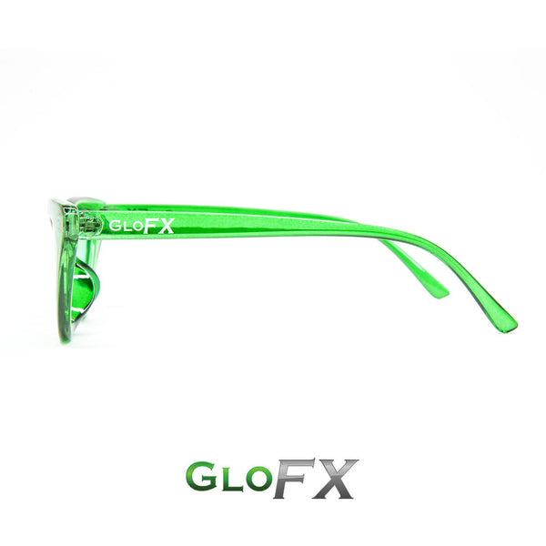 GloFX Cat Eye Colour Therapy Glasses - Green