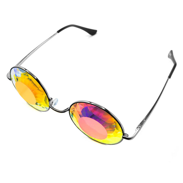 GloFX Imagine Kaleidoscope Glasses - Silver - Wormhole