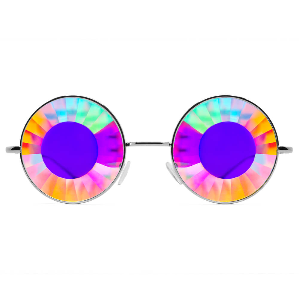 GloFX Imagine Kaleidoscope Glasses - Silver - Wormhole