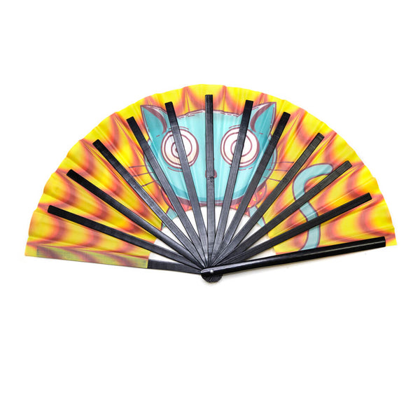 GloFX Festival Folding Fan - Trippy Kitty