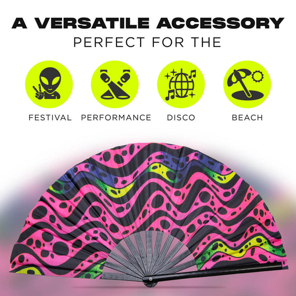 GloFX Festival Folding Fan - Heat Wave