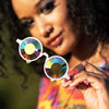 GloFX Kaleidoscope Glasses - White - Wormhole Flat Back