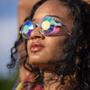 GloFX Kaleidoscope Glasses - Clear - Wormhole Flat Back