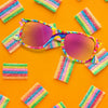 Kandi Swirl Diffraction Glasses - Rainbow Gradient