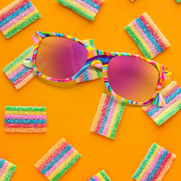 Kandi Swirl Diffraction Glasses - Rainbow Gradient