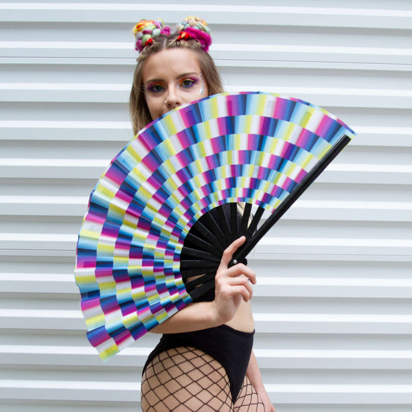 GloFX Festival Folding Fan - Trippy