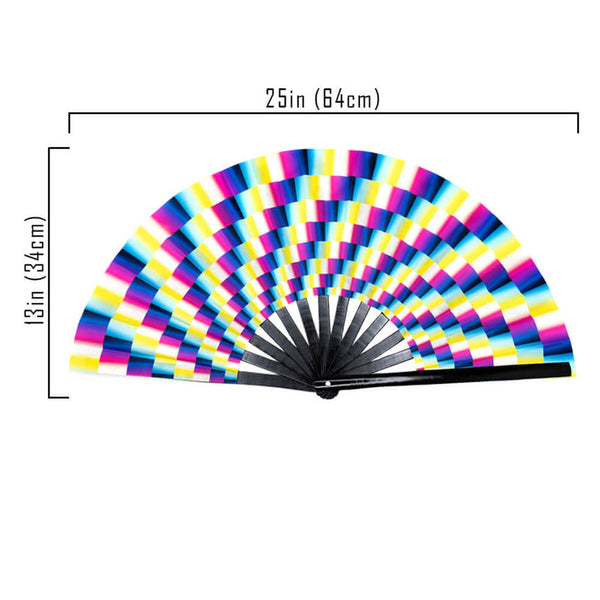 GloFX Festival Folding Fan - Trippy