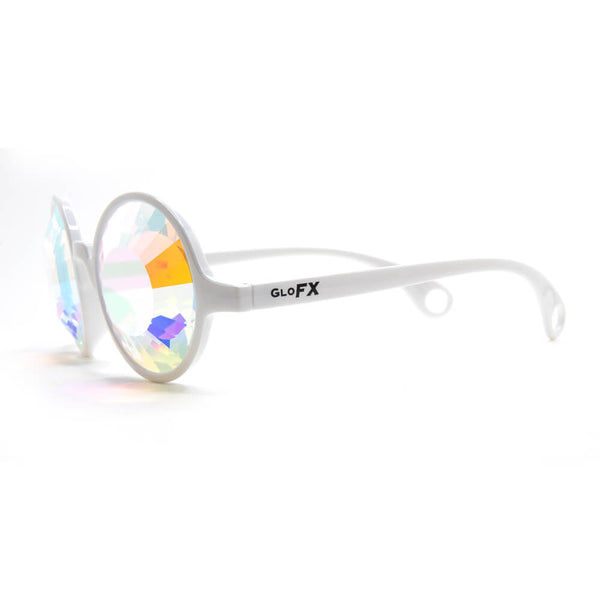 GloFX Kaleidoscope Glasses - White - Wormhole Flat Back
