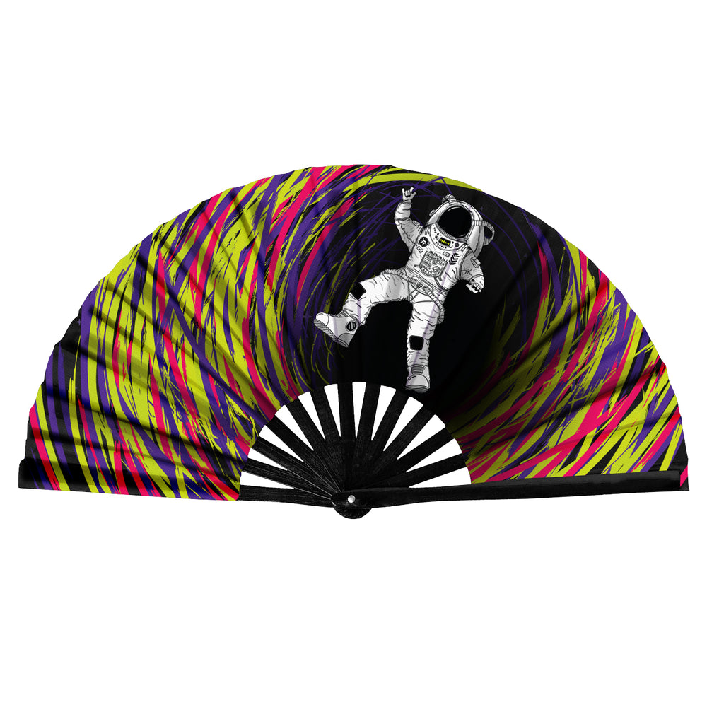 GloFX Festival Folding Fan - Spaced Out Astronaut