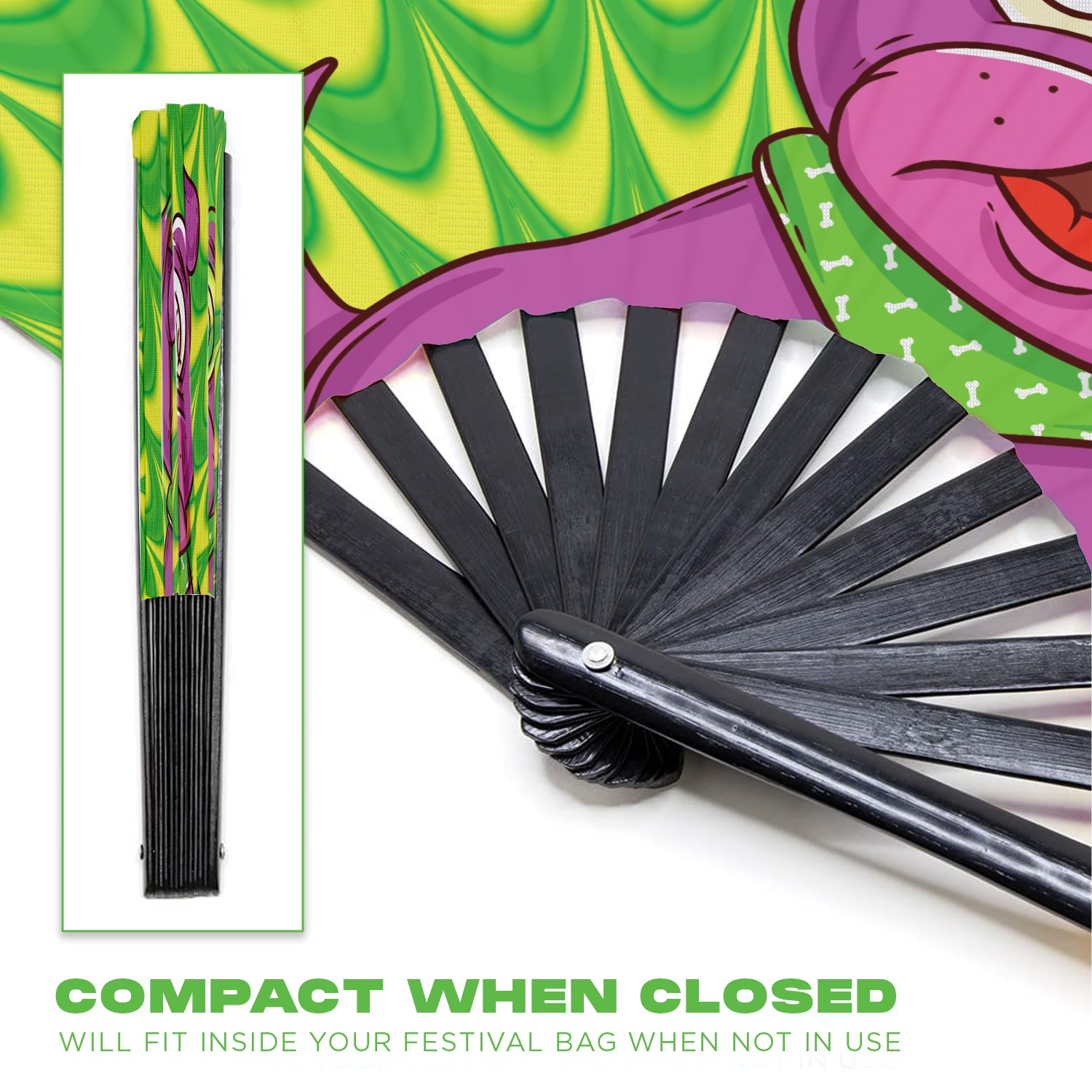 GloFX Festival Folding Fan - Hypno Dog