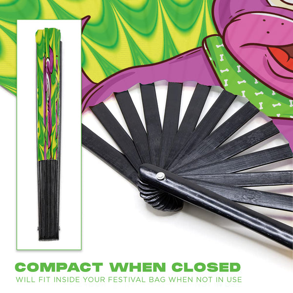 GloFX Festival Folding Fan - Hypno Dog