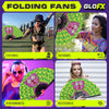 GloFX Festival Folding Fan - Hypno Dog