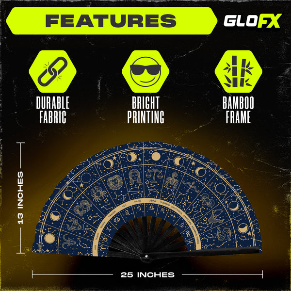 GloFX Festival Folding Fan - Zodiac
