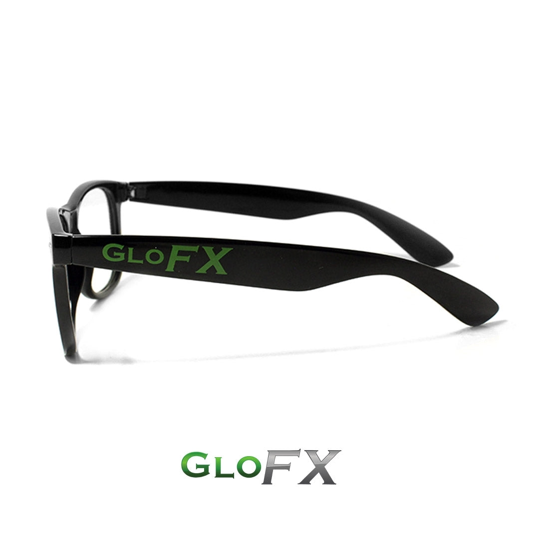 GloFX Heart Effect Diffraction Glasses – Black