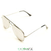 GloFX Metal Pilot Aviator Style Diffraction Glasses - Silver Mirror