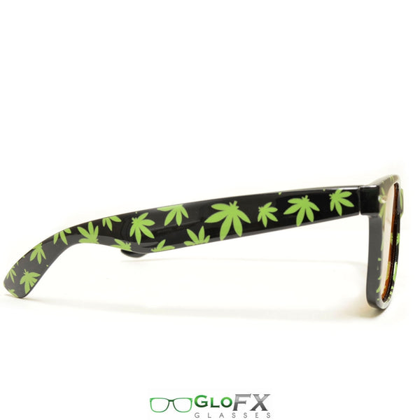 GloFX Pot Leaf Diffraction Glasses - Amber tinted