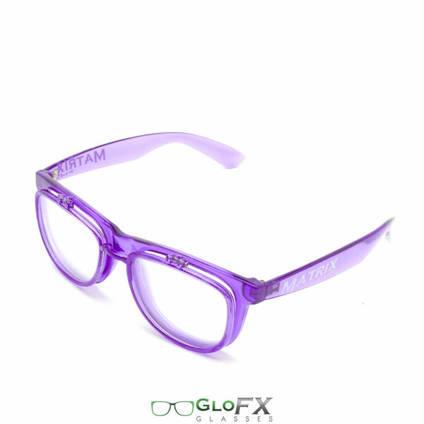 GloFX Matrix Diffraction Glasses - Transparent purple