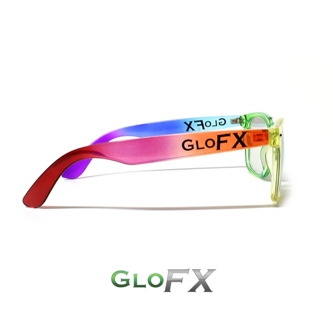 GloFX Transparent Rainbow Diffraction Glasses - Gold Mirror | The Rave Cave