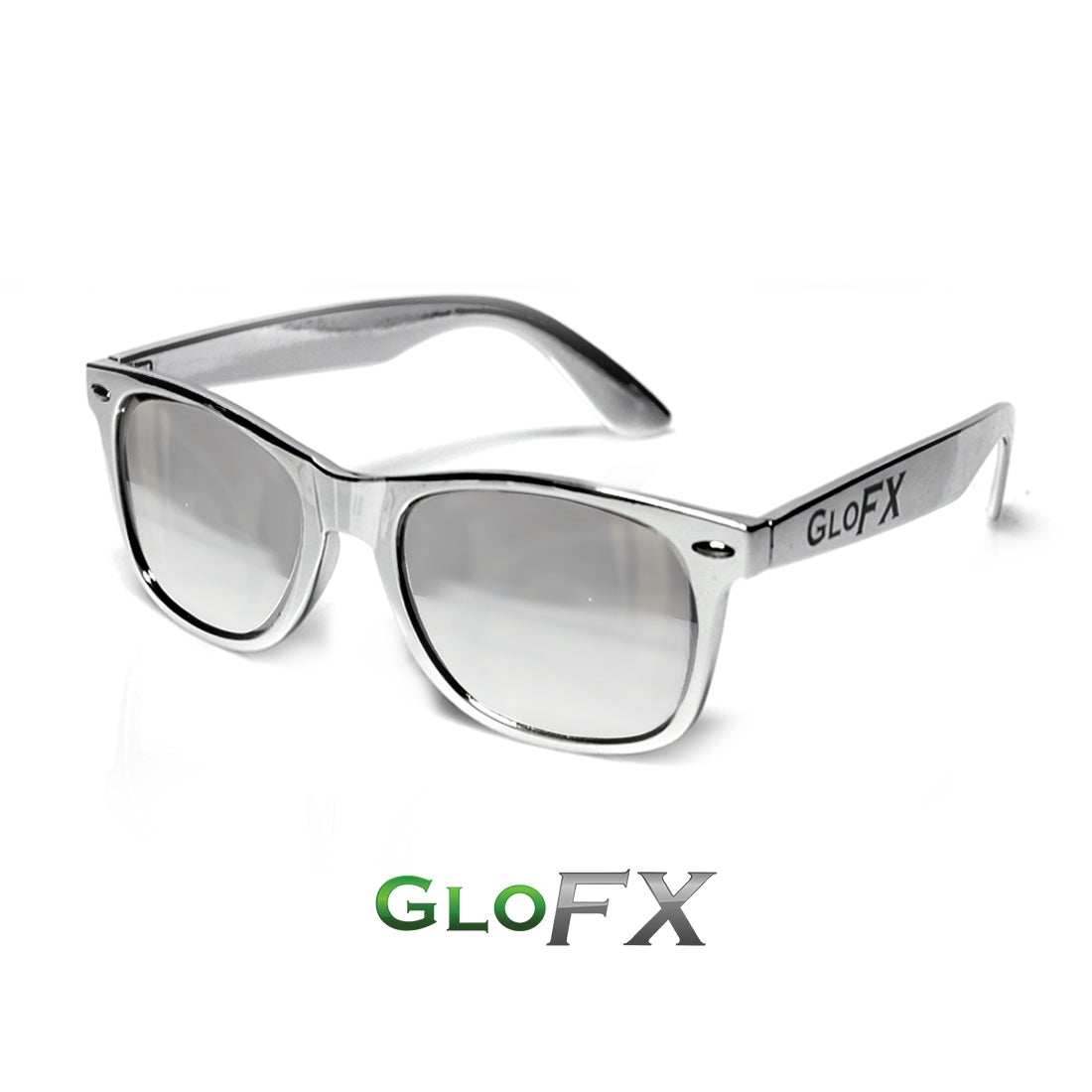 GloFX Chrome Diffraction Glasses - Silver Mirror