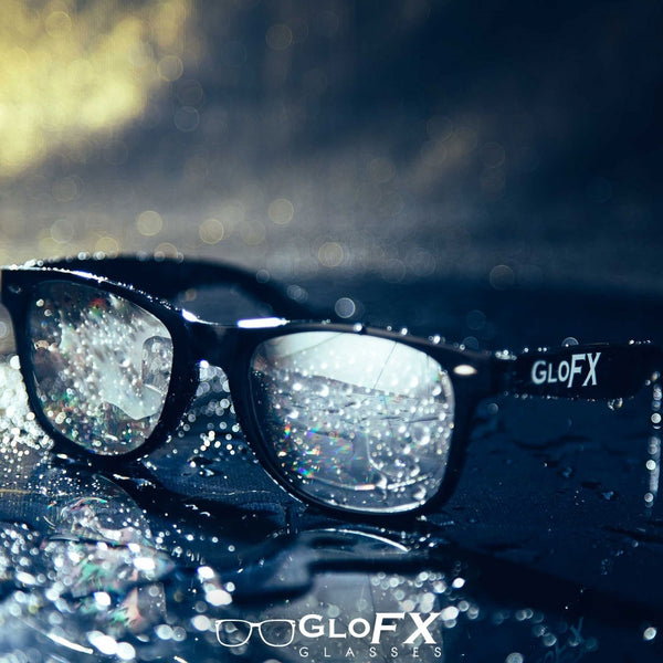 GloFX Diffraction Glasses – Black – Silver Mirror