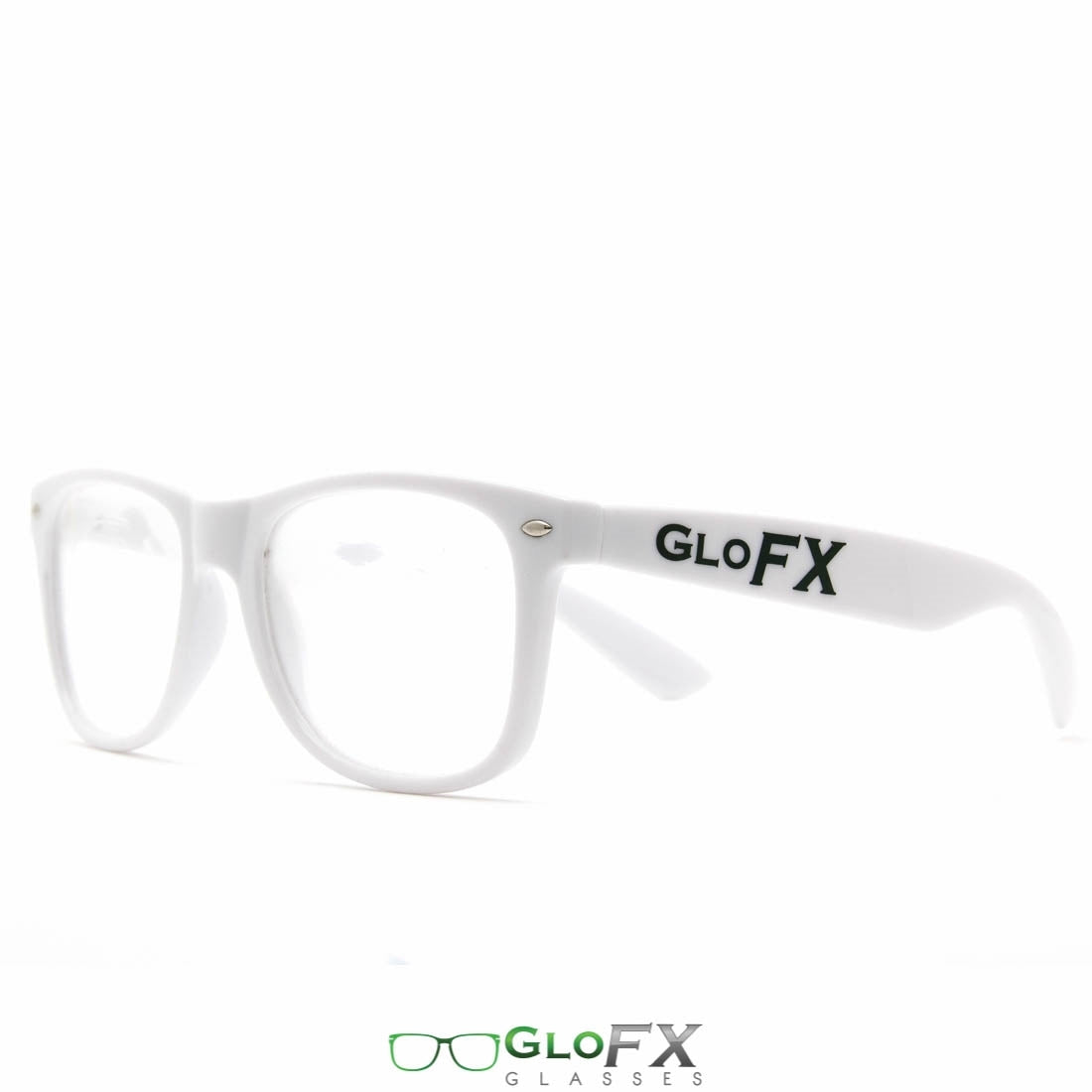 GloFX Ultimate Diffraction Glasses - White - Clear