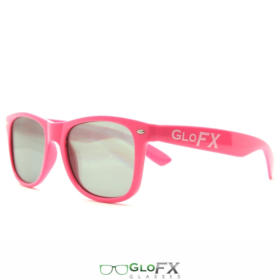 GloFX Ultimate Diffraction Glasses - Pink - Emerald Tinted
