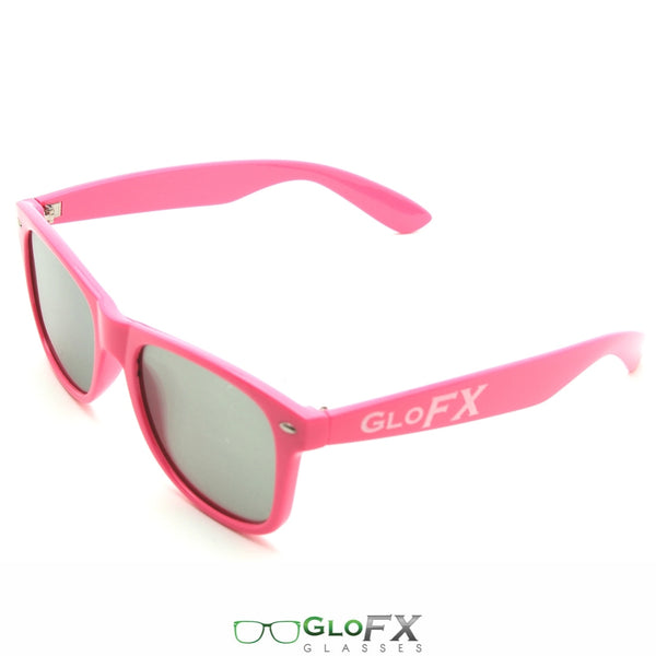 GloFX Ultimate Diffraction Glasses - Pink - Emerald Tinted