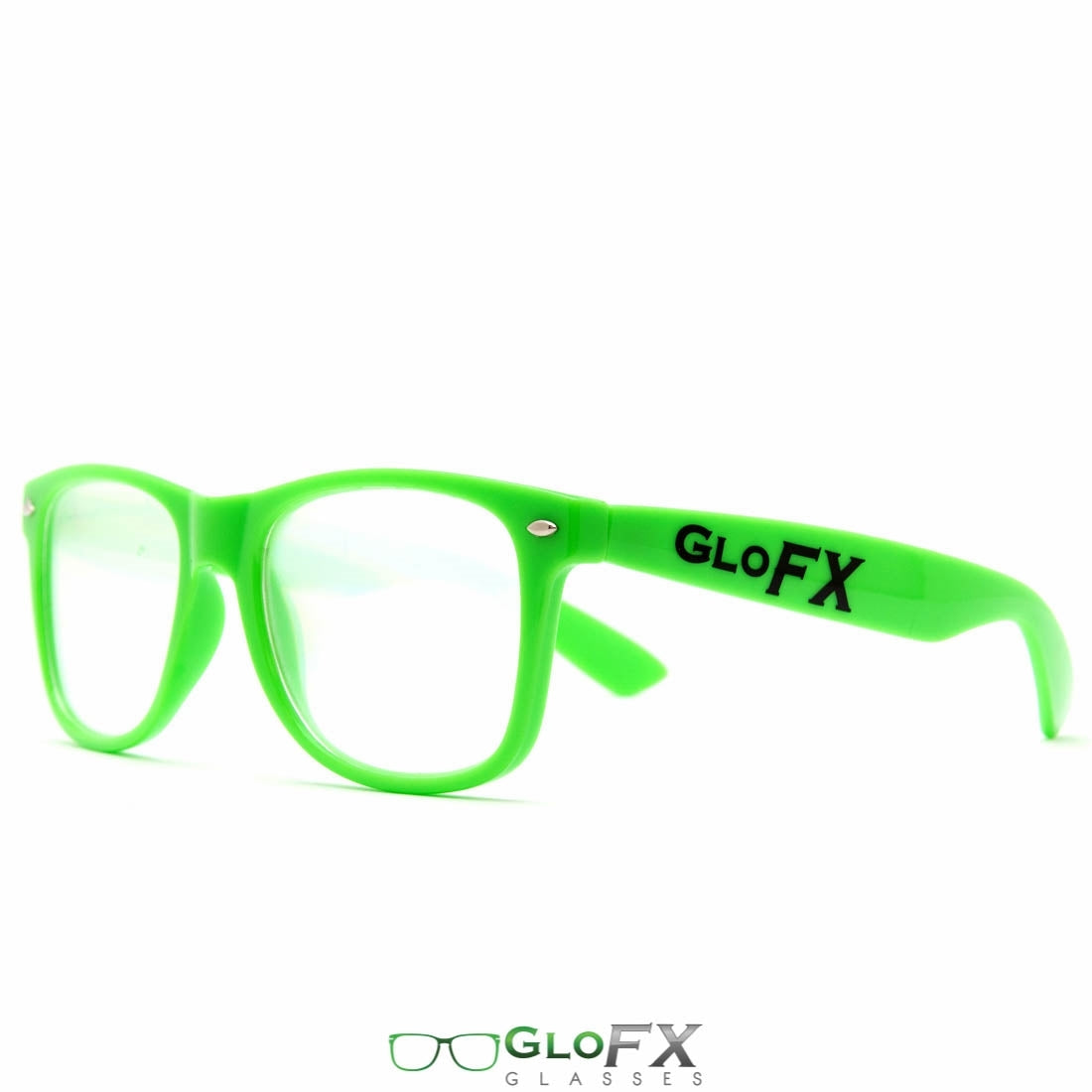 GloFX Ultimate Diffraction Glasses - Green - Clear