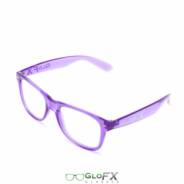 GloFX Ultimate Diffraction Glasses - Transparent Purple - Clear