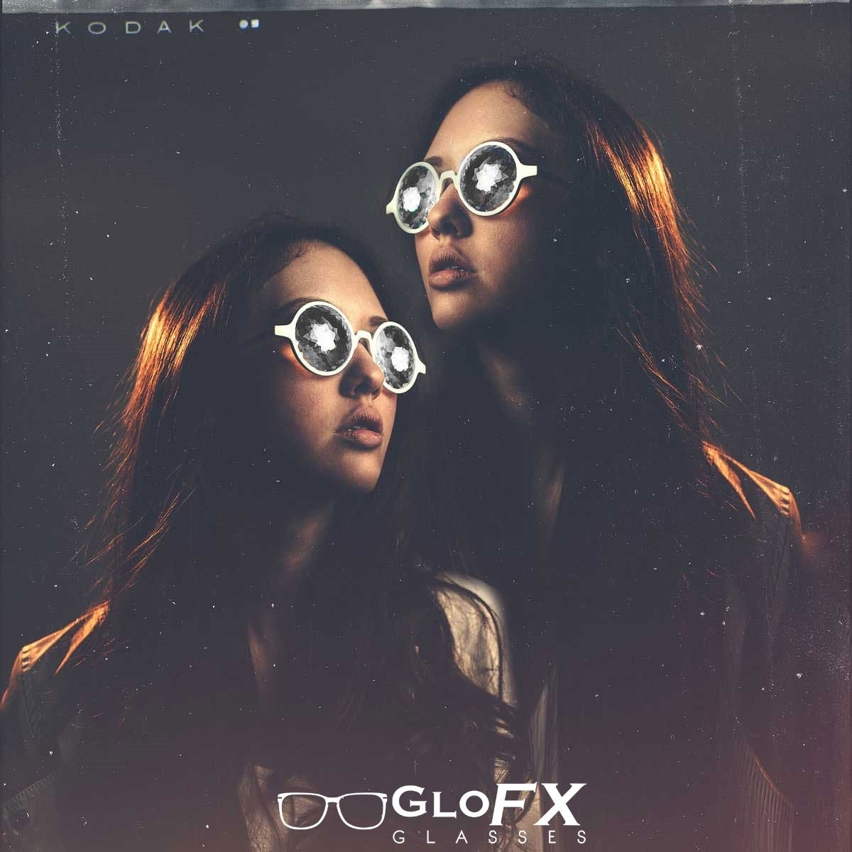 GloFX Kaleidoscope Glasses - White - Rainbow Fractal